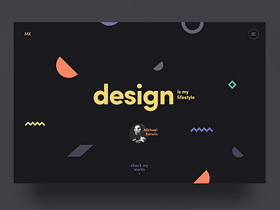 Michael Korwin - Designer Portfolio design landing page minimal minimalistic personal portfolio shapes typography ui ux web webdesign