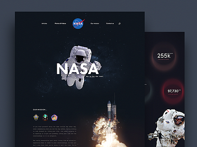 NASA 🚀 astronaut cosmo cosmos galaxy nasa redesign space web webdesign