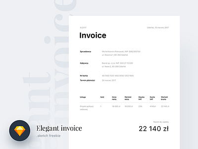 Elegant Invoice Sketch Freebie