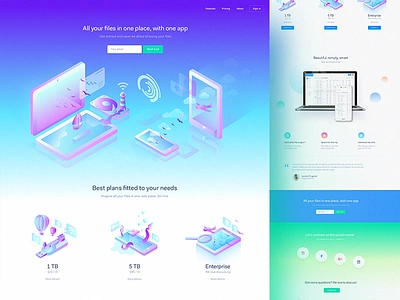 Gradients & illustartions LP agency homepage landing page mobile shape shapes ui ux web webdesign