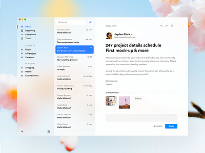 Fluent inspired E-mail app 📭