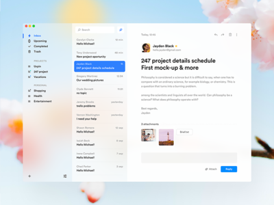 Fluent inspired E-mail app 📭 app fluent mail message messages text