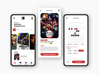 Cinema Booking App app book booking branding cinema design dribbble hangout hello home page icon illustration logo movies seats typography ui ux vector