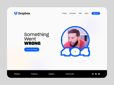 404 Page - UI Challenge 404 dailyui day008 dropbox product ui user experience ux web wrong