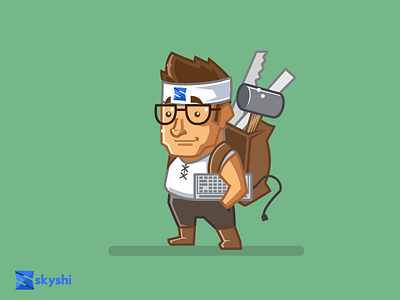Skyshi Backend Builder icon illustration logo vector