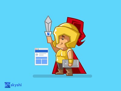 Skyshi Frontend Warrior icon illustration logo vector