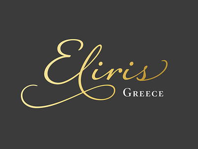 Eliris Olive Oil gold logo design script serif