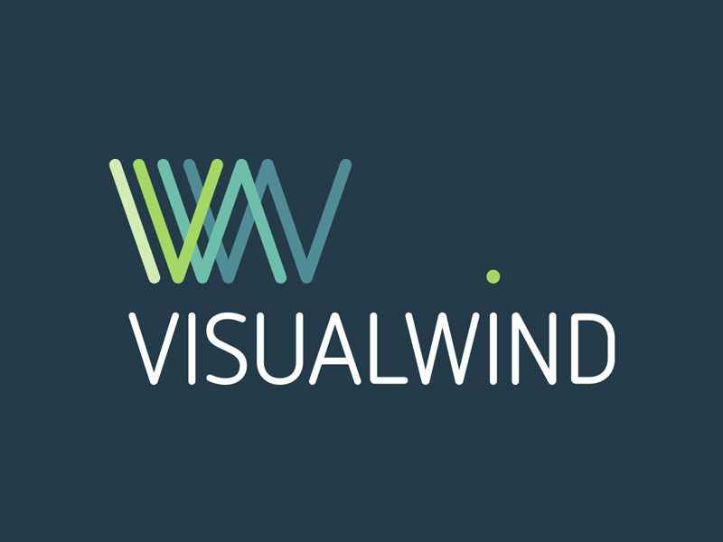 Visual Wind lines w logo design