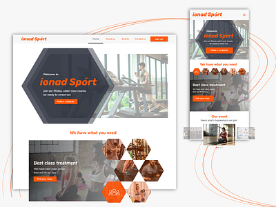 Ionad sport fitness gym landing page branding landing page mobile web