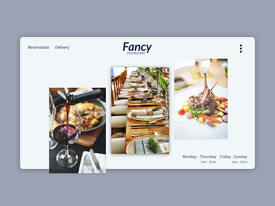 Fancy Restaurant homepage design web