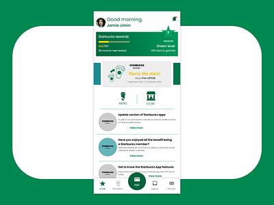 Redesign home starbucks mobile app ui ux