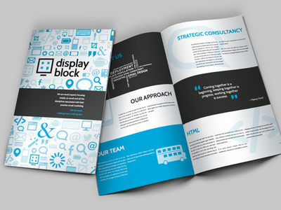 Display Block company brochure booklet brand identity brochure print