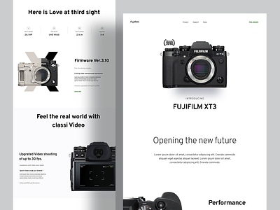 Fujifilm XT3 dailyui design dribbble fujifilm fujifilm xt3 homepage landing page product product design turjadesign ui web web design webdesign website website design