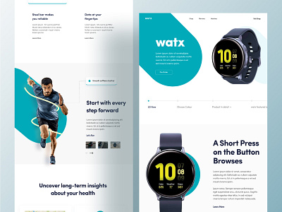 Watx Smart Watch UI branding dribbble dribbble best shot homepage homepage design landing page turjadesign watch web web design webdesign website website concept website design websites