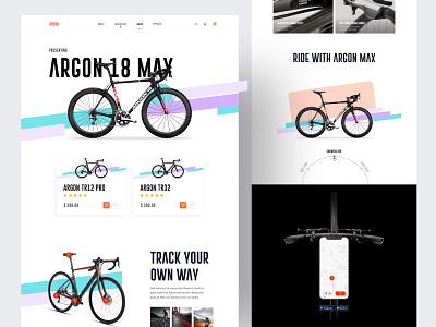 Argon Bicycle Ui 2020 argon argon bike bicycle bicycles branding dribbble homepage homepage design landing page turjadesign web design webdesign website website design