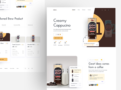 Brew Coffee Product Ui 2020 branding brew brewing company coffee cold brew coffee dribbble homepage homepage design homepagedesign landing page turjadesign web design webdesign website website design
