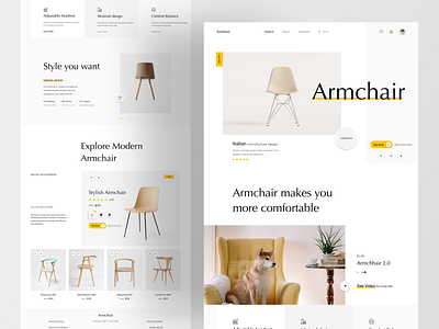 Armchair Product Ui 2020 app armchair armchair web branding dribbble homepage homepage design homepagedesign landing page turjadesign web design webdesign website website concept