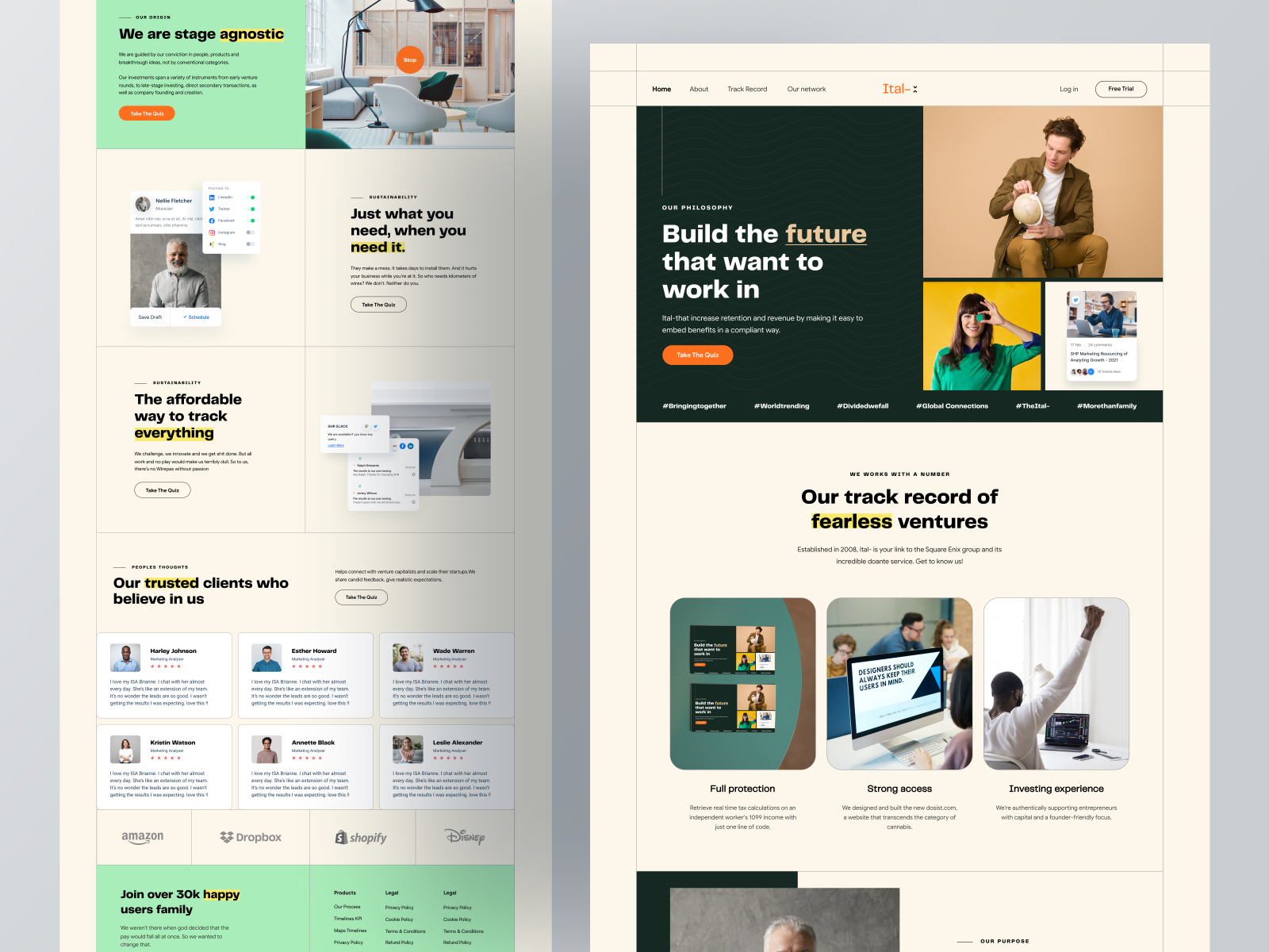Ital- Homepage Design 2021 brand graphic design