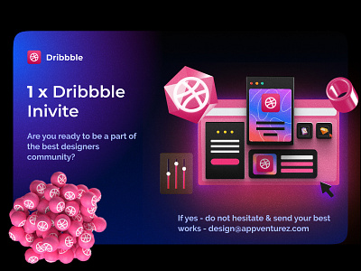 DRIBBBLE inivite adobe branding creators dailyui design designers dribble flat illustration inspiration invitation invite logo minimal newbees typography ui ux vector work