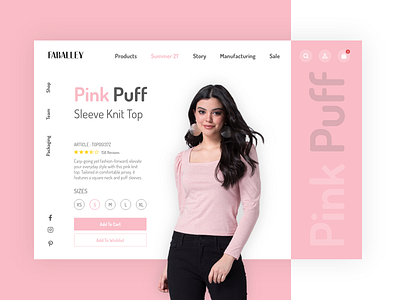 FAballey - Online Fashion Store bloger branding design facebook fashion fashion brand flat illustration instagram knit top logo minimal online store pink pintrest puff typography ui ux vector