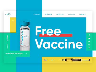 covaxin branding clean color covaxin covid19 design flat illustration logo typography ux vaccine vector website