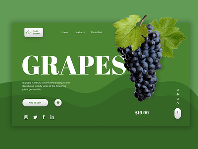 grapes - fruit basket app basket branding design fruits grapes icon illustration logo typography ui ux vector