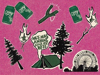 Camp Smoke album art branding camping design grunge illustraion outdoors screenprint vintage illustration vintage logo western