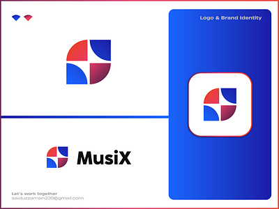 MusiX audio brand identity branding design gradient logo logo design logodesign logomark logos logotype minimal minimalist modern music song sound sound box unique voiceover
