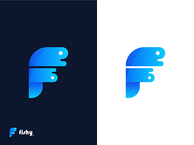 Fishy | Logo & Brand Identity alphabet brand identity branding design f letter fish gradient graphic design lettering logo logo design logodesign logomark logos logotype minimal modern seafood vector water