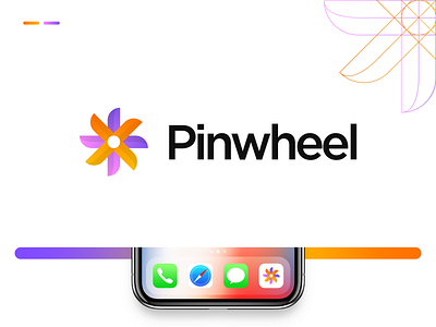 Pinwheel - Logomark Design brand identity branding cinema clean entertainment fan fun gradient logomark logotype minimal modern movie ott pinwheel tv series