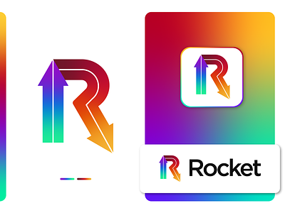 Rocket - R Letter Logomark Design alphabet app branding cash in cashback cashout currency finance financial service fund logomark mfs mobile money r letter savings transfer
