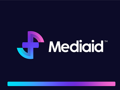 Mediaid - Medical Logo Design aid app branding capsule cloud service doctor fit health healthy hospital logomark logos logotype medical medicine nurse patient tablet telemedicine tips