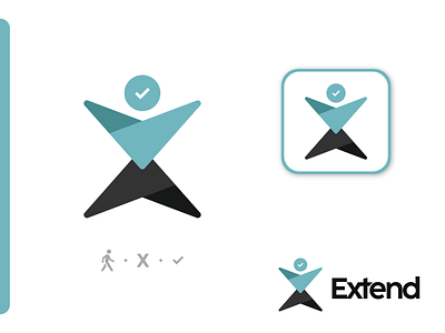 Extend - X Letter Logomark Design brand identity branding extend hiring hr job job seeker jod holder letter logo logomark logotype person recruitment talent vacancy verified x letter