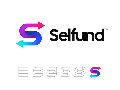 Selfund - Fintech Logomark brand identity branding business cash currency finance fintech fund insurance investment letter logo logomark logotype money s letter savings selfund send money transfer money