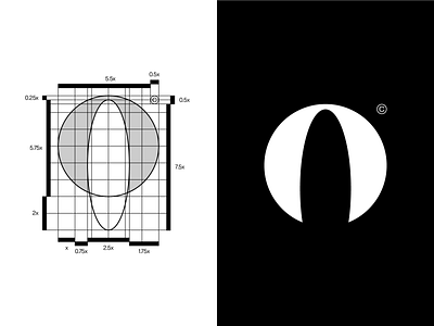 O Letter - Ocean + Surfing Board Logomark Design