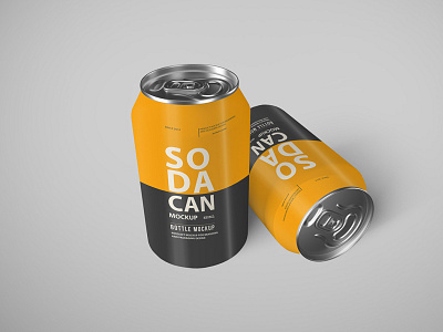 Free Soda Can Mockup Set PSD branding design freebie freebies mockup