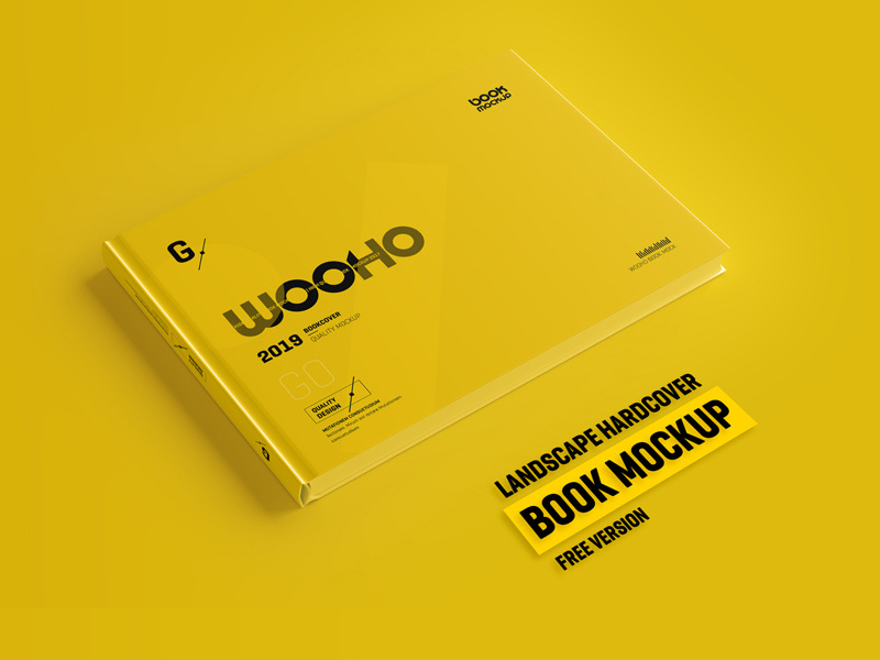 Free Horizontal Hardcover Book Mockup book mockup book mockup psd mockup design freebies freebie