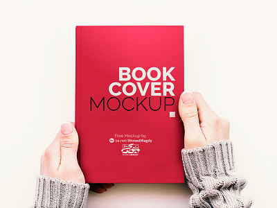 Free Hand Held Book Cover Mockup