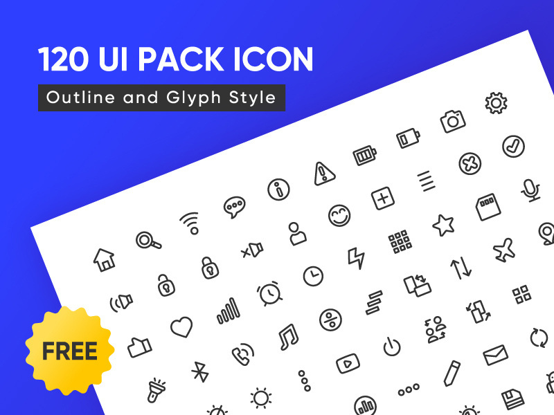 120 Free UI Icons ux icons design icons pack icons set icons ui design branding freebies freebie