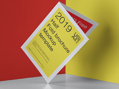 Free Half Fold Brochure Mockup