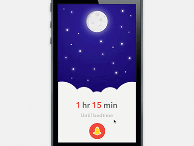 To bed [GIF] animation app bedtime debut flat gif ios iphone moon motion ux
