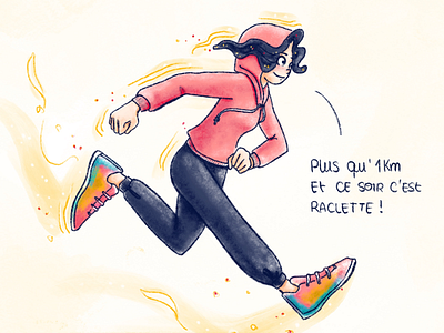 Raclette food running sport illustration