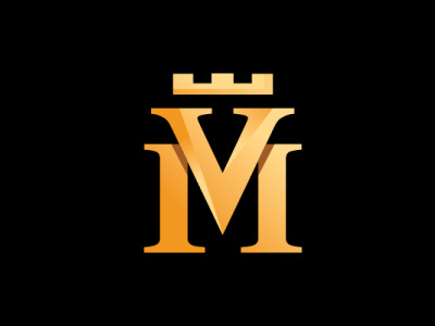 VM Letter Crown Monogram Logo