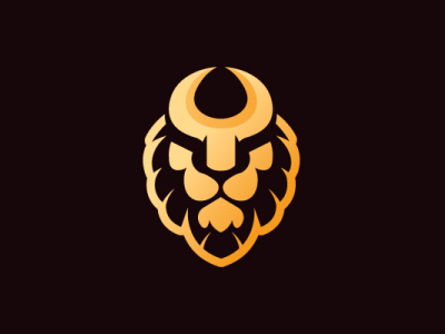 Golden Head Lion Logo branding design flat illustration illustrator logo typography ui ux vector