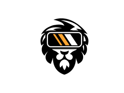 VR Virtual Reality Lion Logo