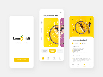 Smoothie Healthy Recipes - concept design concept design details page food health ios mobile app sketch user interface