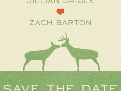 Save the Date deer postcard save the date