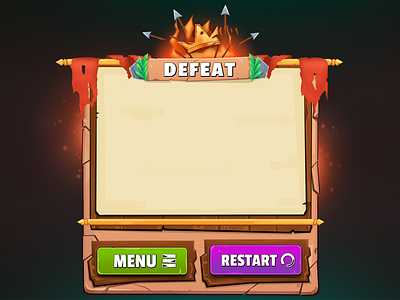 Defeat pop-up design design game asset illustration ui