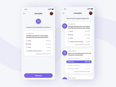 RDC Project - Polls UI app condo condominium design meeting polls reunion ui ux