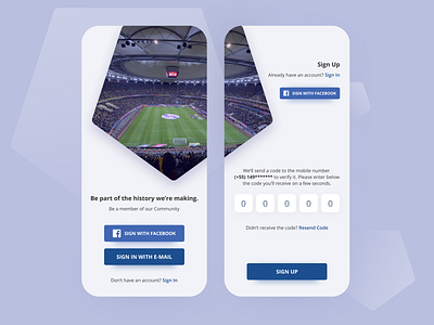 Sign Up - Football App app design football signin signup soccer sports ui ux